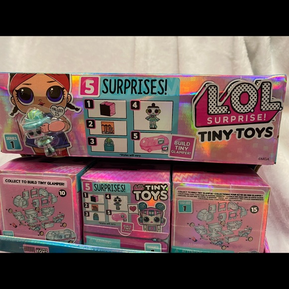 LOL Surprise Tiny Toys Series 1 - 5pk Cube Blind Box Robots Build Glamper New - Picture 2 of 11